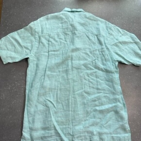Tommy Bahama Light Teal 100% Linen Button-Up Shirt – Size Medium - Picture 4 of 10